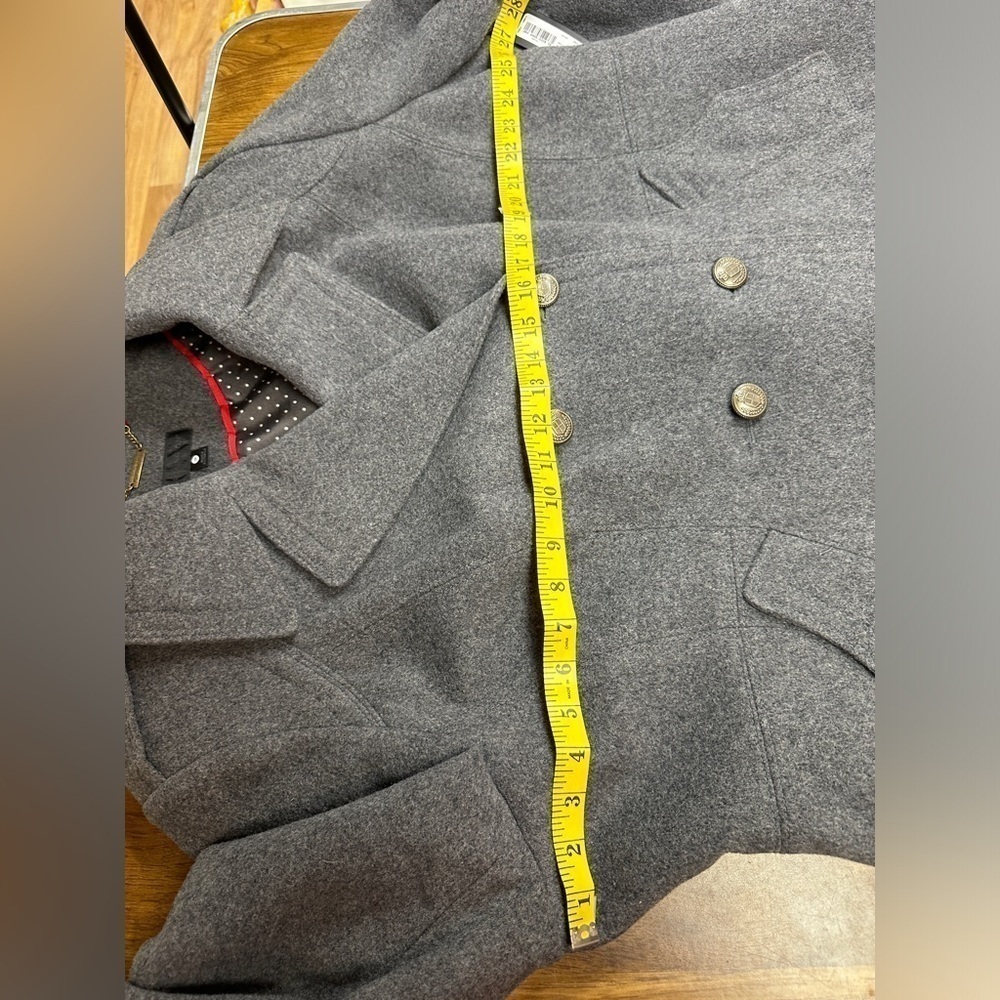 NWT Worthington Wool Blend Lined Pea Coat Medium Charcoal Gray Women’s Size 3X - Picture 5 of 10